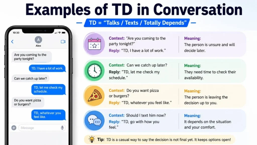 Examples of TD in Conversation