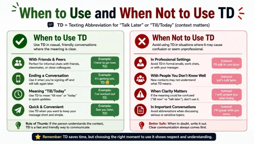 When to Use and When Not to Use TD